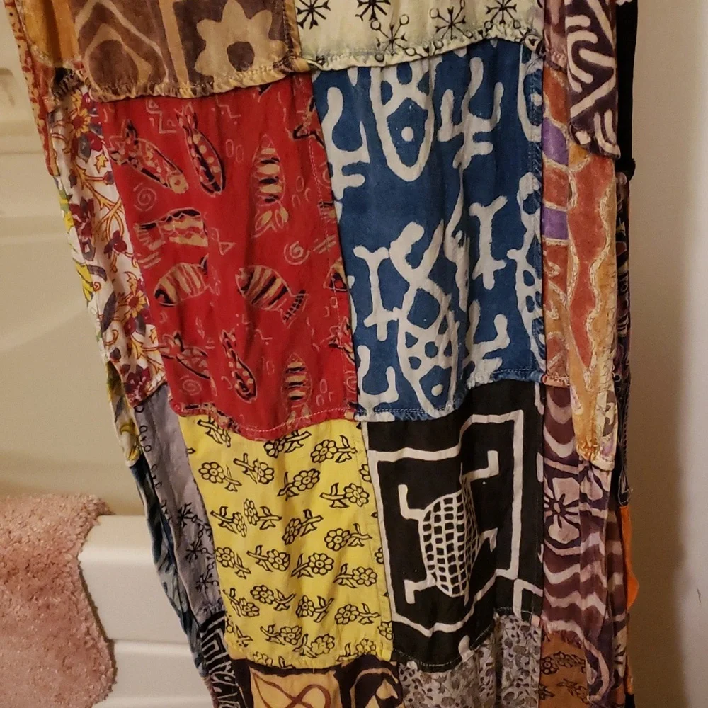 Vintage Sacred Threads Maxi Slip Drss With Side Slips Sz S - Picture 5 of 17